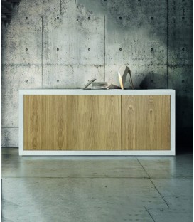 Madia Credenza in legno bianco e rovere