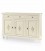 Credenza in legno arte povera tre porte tre cassetti Bianco lucido con decori
