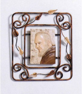Quadro Padre Pio in ferro