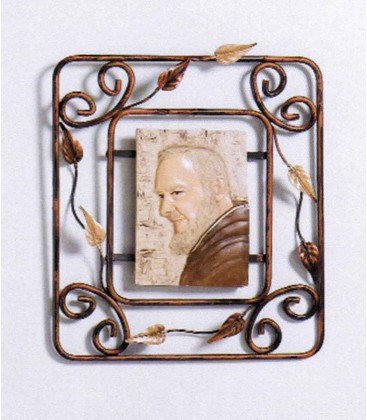 Quadro Padre Pio in ferro