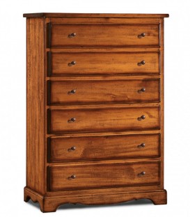 Cassettiera in legno 6 cassetti zoccolo aperto