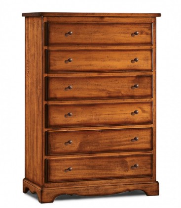 Cassettiera in legno 6 cassetti zoccolo aperto