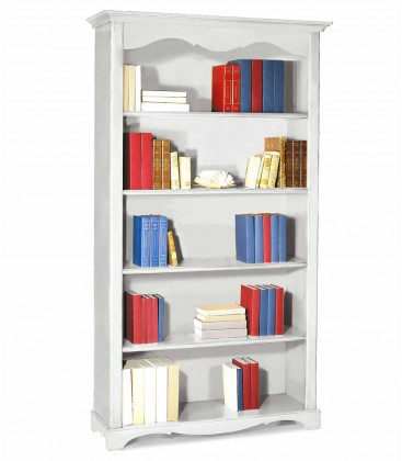Libreria classica in legno 4 ripiani zoccolo aperto