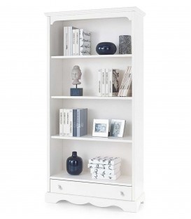 Libreria classica in legno 3 ripiani zoccolo aperto