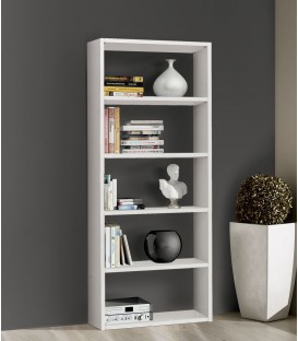 Libreria in legno 5 ripiani moderna Bianco Frassinato 89