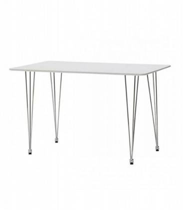 Tavolo rettangolare in legno con gambe in ferro