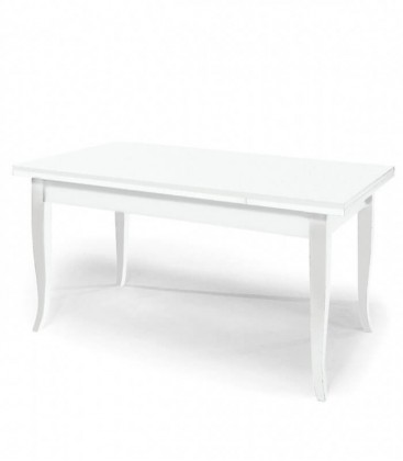 Tavolo legno allungabile design classico Bianco Opaco