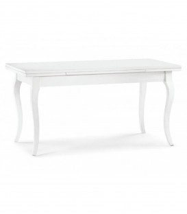 Tavolo in legno design classico allungabile Bianco Opaco