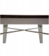 Tavolo in metallo con piano in legno bianco