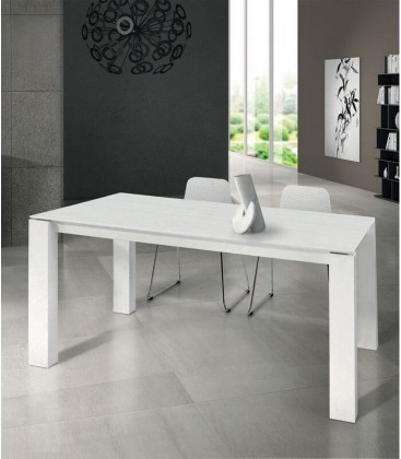 Tavolo legno design moderno bianco frassinato
