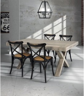 Tavolo in legno base X naturale