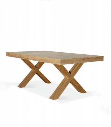 Tavolo Rovere Consumato con Gambe Incrociate ad X