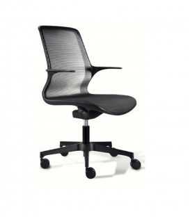 Sedia Nera con schienale alto da ufficio