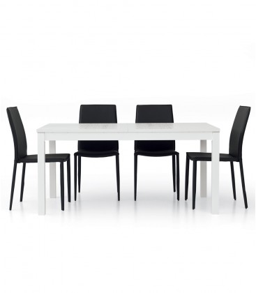Tavolo allungabile design moderno Bianco frassinato