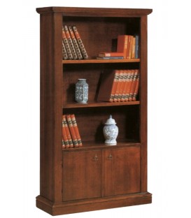 Libreria classica in legno 3 ripiani zoccolo aperto