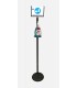 Colonna Porta Dispenser con Display in ferro base tonda per Disinfettante Gel Mani