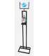 Piantana Porta Dispenser con Display Informativo per Igienizzante Mani