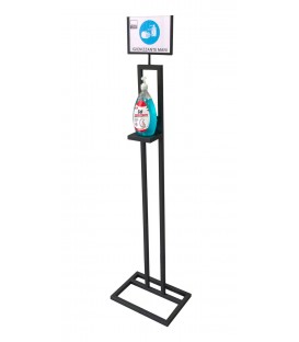 Piantana Porta Dispenser con Display Informativo per Igienizzante Mani