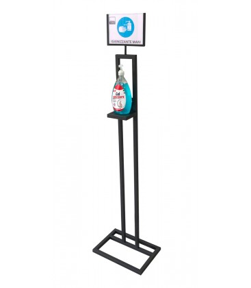 Piantana Porta Dispenser con Display Informativo per Igienizzante Mani