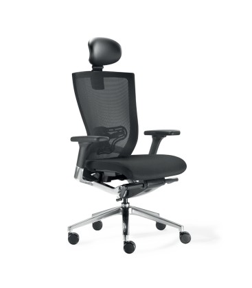 Sedia Nera con schienale alto da ufficio