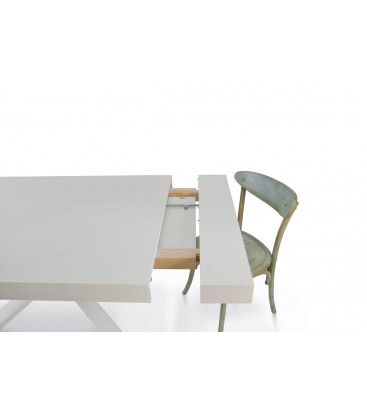Tavolo Rettangolare Allungabile con Gambe Incrociate Piano Nobilitato Beton