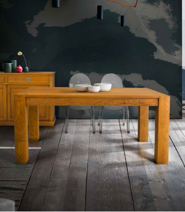 Tavolo Rettangolare Allungabile Legno Nodato Finitura Grano