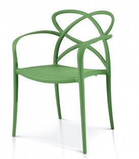 Sedia di Design in Polipropilene con Braccioli Avocado
