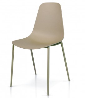 Sedia in Metallo con seduta in Polipropilene Grigio