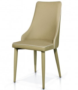 Sedia Moderna Imbottita in Ecopelle Tortora