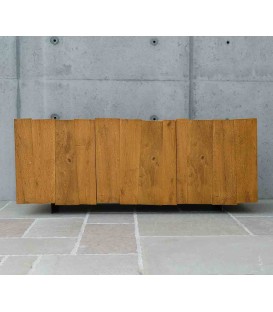Credenza 3 Ante Rovere con Piedi in Ferro
