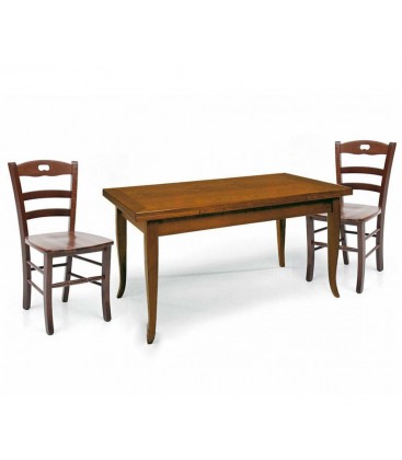 Set Tavolo da cucina 160 x 85 allungabile + 6 Sedie Legno massello