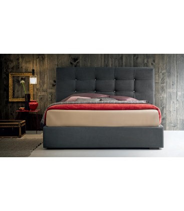 Letto matrimoniale imbottito testiera bottonata a quadroni Dennis Felis