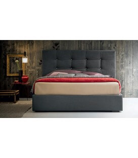 Letto matrimoniale imbottito testiera bottonata a quadroni Dennis Felis
