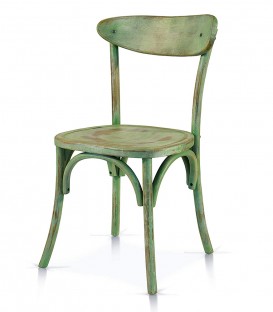 Sedia Vintage in legno Verde Consumato
