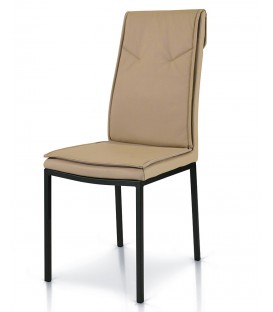 SEDIA ECOPELLE TORTORA STRUTTURA METALLO