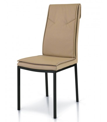 SEDIA ECOPELLE TORTORA STRUTTURA METALLO