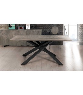 Tavolo Rettangolare Fisso con Gambe Incrociate Piano Beton