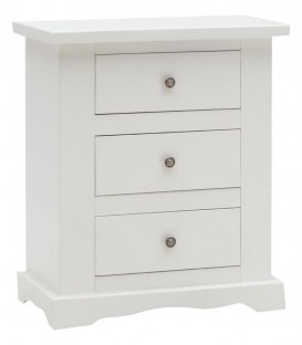 Comodino in legno 3 Cassetti Bianco