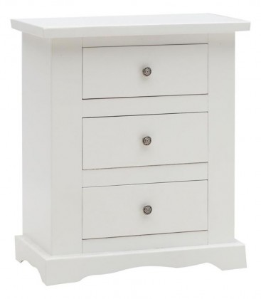 Comodino in legno 3 Cassetti Bianco
