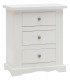 Comodino in legno 3 Cassetti Bianco