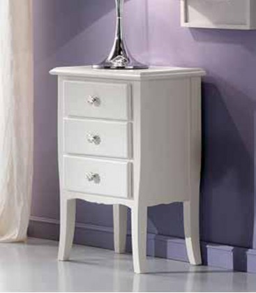 Comodino in legno Shabby Chic Bianco
