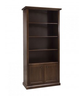 Libreria Classica Legno 2 ante Noce