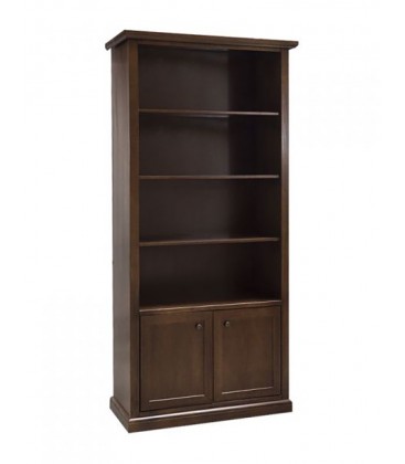 Libreria Classica Legno 2 ante Noce