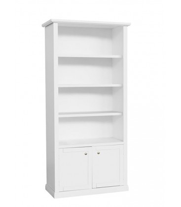 Libreria Classica Legno 2 ante Bianco Opaco