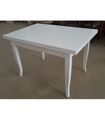 Tavolo Rettangolare Allungabile in Legno Piedi a Sciabola Bianco 100 x 70