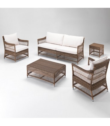Salotto Camille Bronze con Pouff