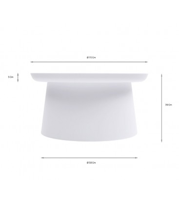 Tavolino Colorato Basso Polipropilene Bianco