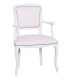 Poltrona Parigina in Legno Intarsiato Bianco e Ecopelle Rosa