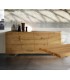 Credenza 4 ante Rovere nodato Finitura naturale piedi in vetro