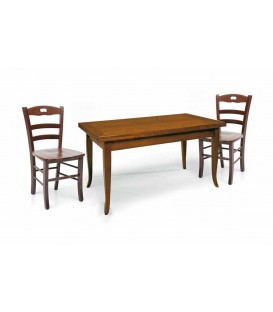 Set Tavolo da cucina 160 x 85 allungabile + 6 Sedie Legno massello